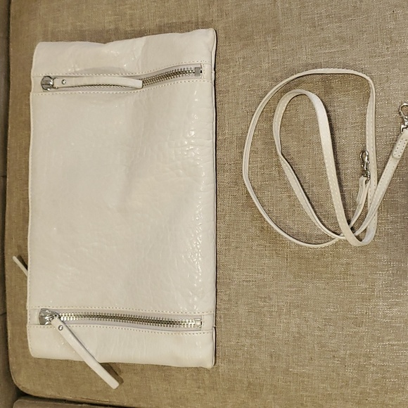 Vince camuto woman's large envelope leather gray silver purse shoulder b… - Picture 13 of 13